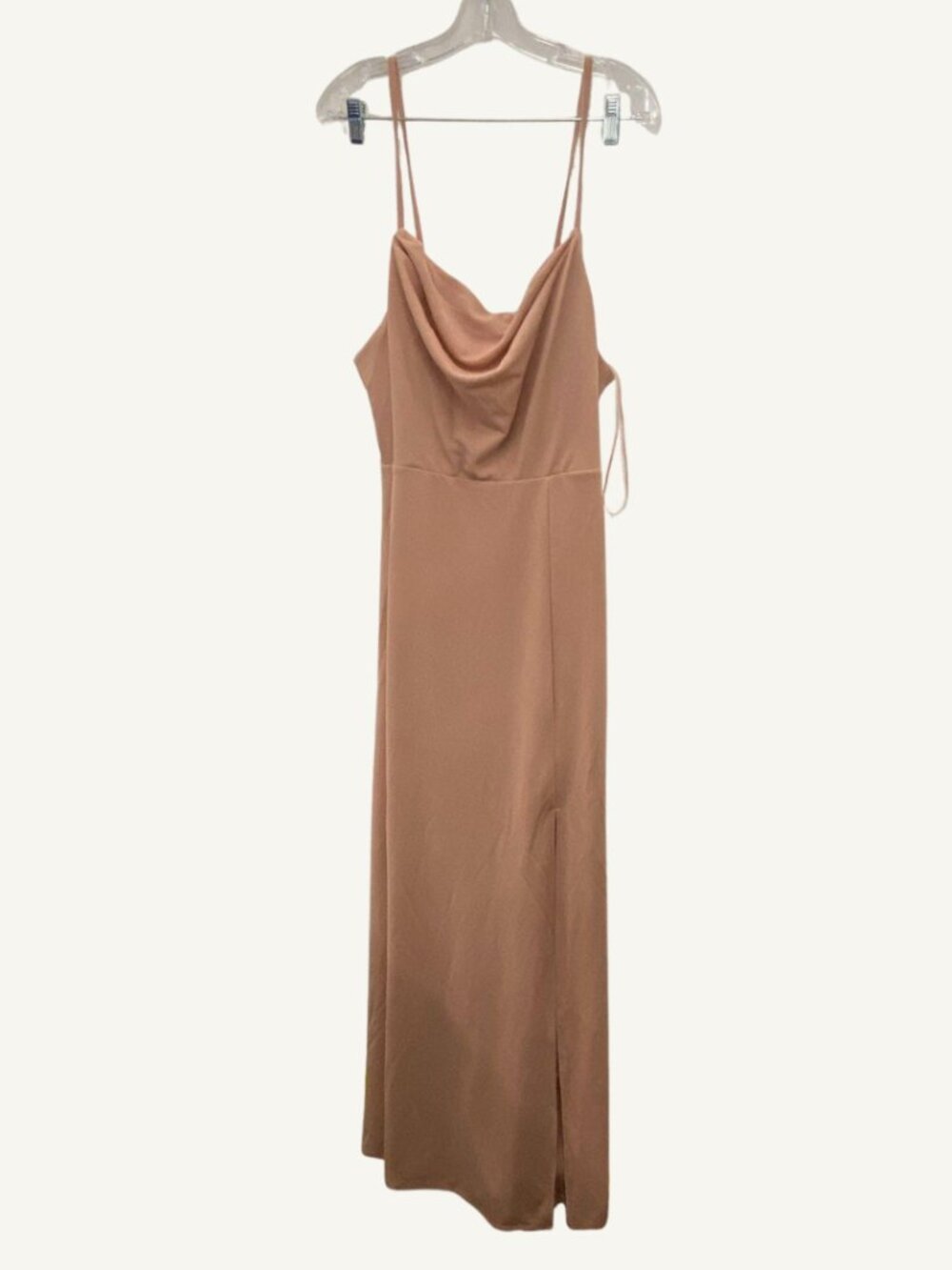 Birdy Grey Ash Dress Dusty Rose Stretch Crepe Formal Gown Front Slit XXL NWT - Picture 3 of 7